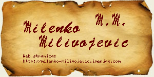 Milenko Milivojević vizit kartica
